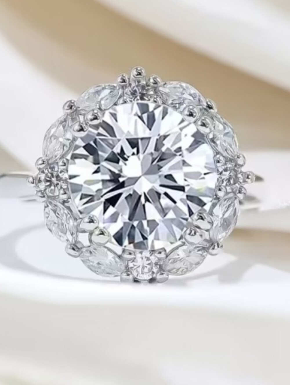Genuine Moissanite 3 Carat Ring 18K White Gold Vermeil Size 8! - Picture 14 of 15